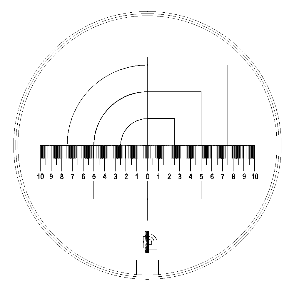 Messplatte Tech-Line Duo-Skala 2 (Polarnetz, Winkel, Radius)